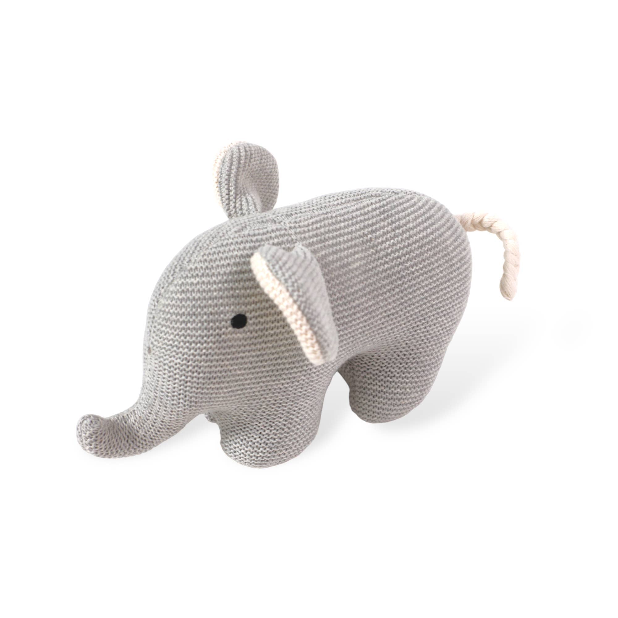 Image of Elephant Knit Animal Soft Baby Toy